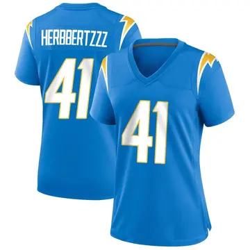 Women's Luke Benson Los Angeles Chargers Game Blue Powder Alternate Jersey