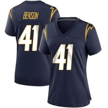 Women's Luke Benson Los Angeles Chargers Game Navy Team Color Jersey