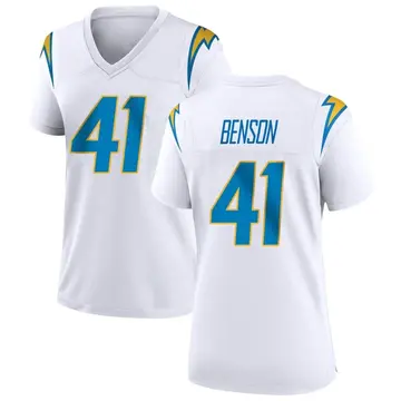 Women's Luke Benson Los Angeles Chargers Game White Jersey