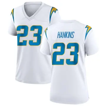 Women's Matt Hankins Los Angeles Chargers Game White Jersey