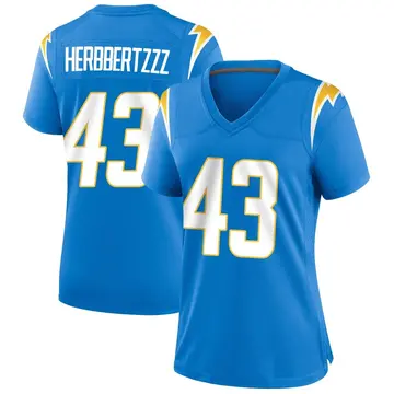 Women's McCallan Castles Los Angeles Chargers Game Blue Powder Alternate Jersey