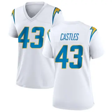 Women's McCallan Castles Los Angeles Chargers Game White Jersey