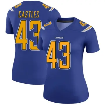 Women's McCallan Castles Los Angeles Chargers Legend Royal Color Rush Jersey