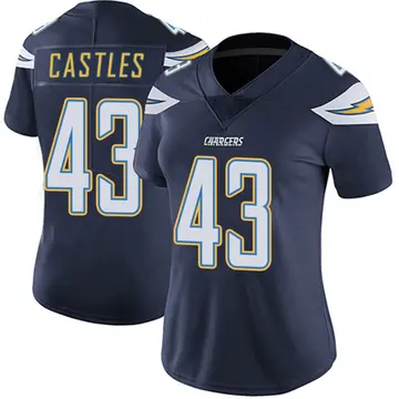 Women's McCallan Castles Los Angeles Chargers Limited Navy Team Color Vapor Untouchable Jersey