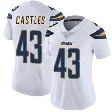 Women's McCallan Castles Los Angeles Chargers Limited White Vapor Untouchable Jersey