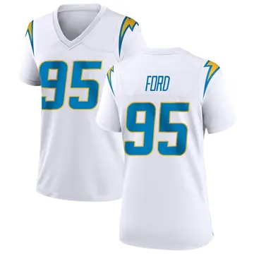 Women's Poona Ford Los Angeles Chargers Game White Jersey