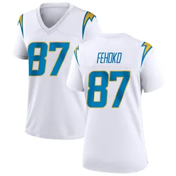 Women's Simi Fehoko Los Angeles Chargers Game White Jersey