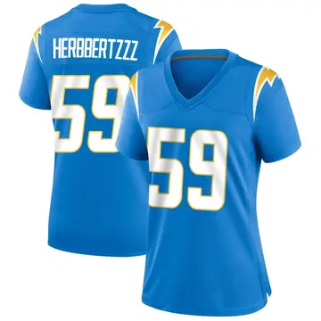 Women's Ty Shelby Los Angeles Chargers Game Blue Powder Alternate Jersey