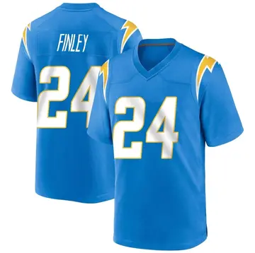 Youth AJ Finley Los Angeles Chargers Game Blue Powder Alternate Jersey