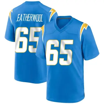 Youth Alex Leatherwood Los Angeles Chargers Game Blue Powder Alternate Jersey