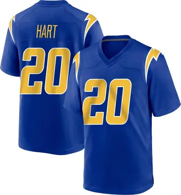 Youth Cam Hart Los Angeles Chargers Game Royal 2nd Alternate Jersey