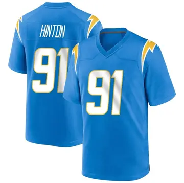 Youth Christopher Hinton Los Angeles Chargers Game Blue Powder Alternate Jersey