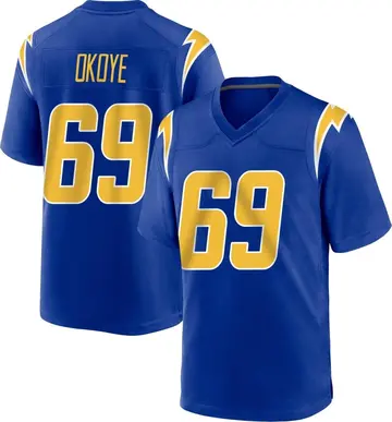 Youth CJ Okoye Los Angeles Chargers Game Royal 2nd Alternate Jersey