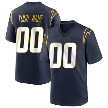 Youth Custom Los Angeles Chargers Game Navy Team Color Jersey