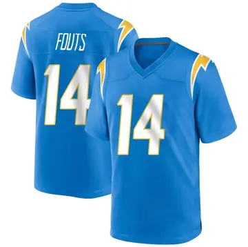 Youth Dan Fouts Los Angeles Chargers Game Blue Powder Alternate Jersey