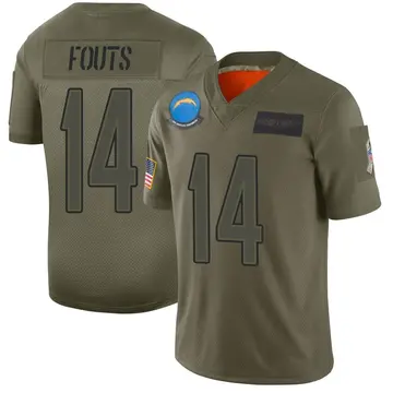 Youth Dan Fouts Los Angeles Chargers Limited Camo 2019 Salute to Service Jersey