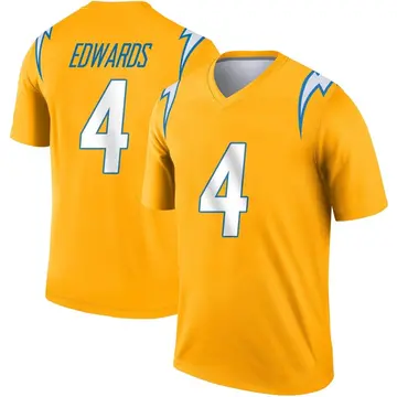 Youth Gus Edwards Los Angeles Chargers Legend Gold Inverted Jersey