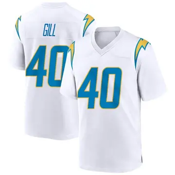 Youth Jaelen Gill Los Angeles Chargers Game White Jersey