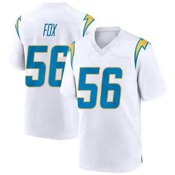 Youth Morgan Fox Los Angeles Chargers Game White Jersey