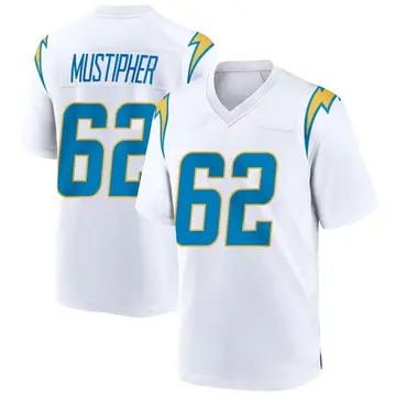 Youth Sam Mustipher Los Angeles Chargers Game White Jersey