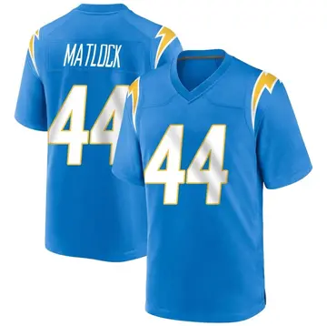 Youth Scott Matlock Los Angeles Chargers Game Blue Powder Alternate Jersey