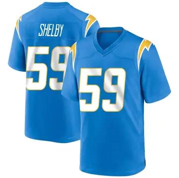 Youth Ty Shelby Los Angeles Chargers Game Blue Powder Alternate Jersey